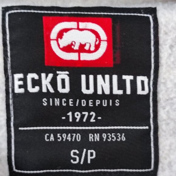 Ecko Unlimited full zip hoodie grey with graphic design men's size S - Picture 4 of 8